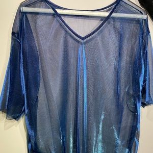 NEW SHEIN Sheer Blue Top